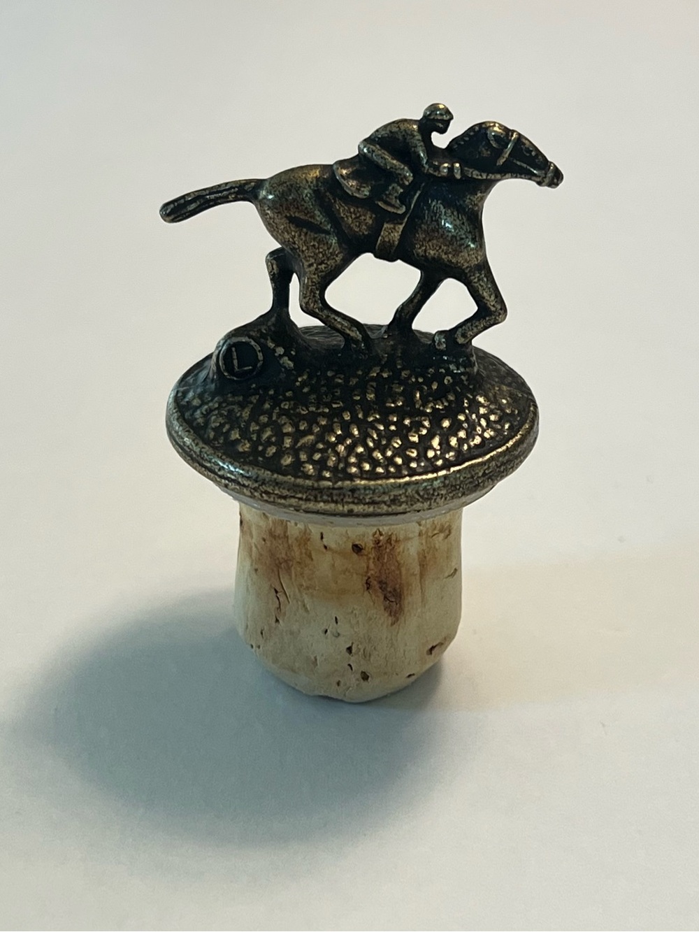 Blanton’s Single Barrel Bourbon Whiskey Horse and Jockey Cork Stopper Letter L